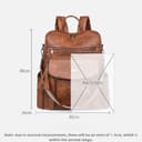 YALIZHNA Leder Laptop-Rucksack Für 15,6 Zoll,Mode Damen College Schule Rucksacks,Frauen Schultertasche Outdoor Reise-Rucksack (Kaffee) - 3