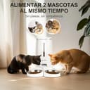 FUKUMARU Comedero Gato Automatico WiFi, 4L Dispensador Comida para Perro/Gato con Dos Cuencos, Programa Personalizado de Alimentación Automática, Funcionamiento por Pilas y cableado eléctrico, Blanco - 4