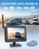 Hikity Sistema di Telecamera di Retromarcia Wireless 4,3 Pollici Universale per Auto Mini, Furgone, SUV, Pickup, Rimorchi, Set con Telecamera Impermeabile IP68 - 7