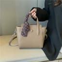 Fryloo Borse Borsa A Mano da Donna in Pu, con Manico Superiore Scomparti Interni, Cuciture Decorative, Casual per Il Lavoro Quotidiano, I Viaggi E L'uso-Beige - 3