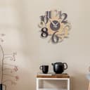 Giallobus - Reloj premium - Carved - Madera de MDF - Premium 45x45cm - 18 - Marble Plum - Artesano Made in Italy - Silencioso - Idea de regalo - Doble nivel moderno - 4