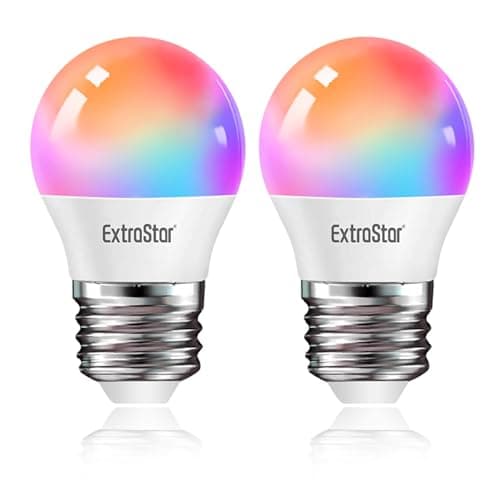 EXTRASTAR Smart Glühbirne E27 G45, Alexa LED WiFi Lampe 2700K-6500K, 4.9W 470LM 16 Millionen Farben WLAN Dimmbar Glühbirne, RGB Birne Kompatibel mit Alexa,Google Home, 2 Stück