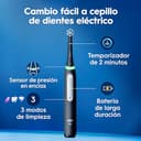 Oral-B iO 3 Cepillo de Dientes Eléctrico Negro con 3 Cabezales, 3 Modos De Cepillado Con Blanqueamiento Dental, Sensor De Presión y Temporizador, Diseñado por Braun - 3