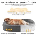 Pawk Orthopädisches Hundebett Grosse Hunde, Vierseitiges Nackenrolle Kissen Hundebett Orthopädisch, Memory Foam Hundekorb XL Wasserdicht rutschfest, Hundebetten Abnehmbar und Waschbar - 2