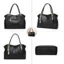 Pahajim Damen Handtasche - Elegant Umhängetasche mit grosser Wasserdichter PU Leder Shopper Tasche für Arbeit, Reisen und Einkauf (Gold) - 4