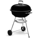 Weber Compact Kettle BBQ a carbone, sup. cottura Ø 47 cm, barbecue con coperchio e caldaia smaltati in porcellana, supporto a tre gambe e ruote, sup. cottura cromata - Nero (1221004) - 12