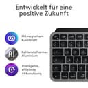 Logitech MX Keys Mini für Mac – minimalistische kabellose Tastatur für MacBook Pro, MacBook Air, iMac, iPad, Bluetooth, Tasten mit Hintergrundbeleuchtung, USB-C, flüssiges Tippen, DEU QWERTZ - Grau - 12