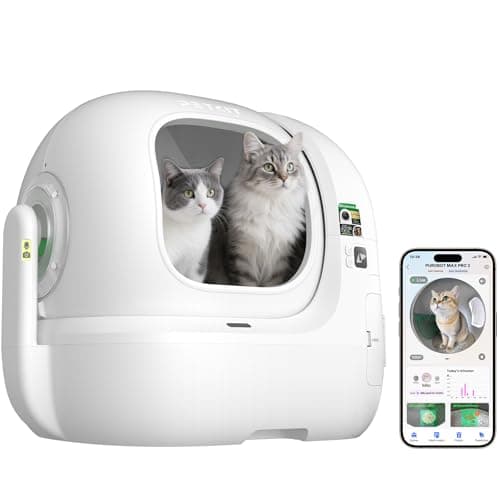 PETKIT PUROBOT MAX Pro 2 Arenero Gatos Autolimpiable, Entrada Mayor, Cámara AI, Arenero Autolimpiable para Gatos, 2,4 G y 5 G WiFi, Seguimiento Sanitario, Eliminación de Olores, 76L, para Varios Gato