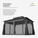 Blumfeldt Gazebo 3x4m, Gazebo Esterno Resistente con Zanzariera, Tetto in Acciaio Zincato, Struttura in Alluminio, Protezione UV, Facile Montaggio, Gazebo da Giardino - 3