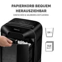 Fellowes Aktenvernichter 12 Blatt (P4), Papierschredder mit Cross-Cut für Homeoffice und Büro, LX85, Schredder mit 19L Papierkorb und Safesense, Aktenvernichter, automatischer Rücklauf - 6