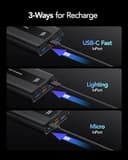 VRURC Power Bank, 22,5W Mini 20000mAh Bateria Externa Carga Rapida, USB C In/out Powerbank con 3 Entrada & 4 Salida, Fast Chagring Cargador Portatil Compatible con iPhone 17 16 15 Pro MAX/iPad/Xiaomi - 5