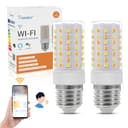 I-SHUNFA Wi-Fi Smart E27 LED Glühbirne,7W 800LM,AC 230V Stufenlos Dimmbar,Kaltes Warmweiß 2700K-6500K,Kompatibel mit Alexa Home,Kabellose und Sprachsteuerung (2er-Pack) - 1