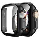 Misxi 2 Stück Hard Hülle mit Glas Displayschutz Kompatibel mit Apple Watch Ultra 3 (2025)/ Ultra 2 / Ultra 49mm, Kratzfest PC Rundum Schutzhülle Ultradünnes Schutz Case mit Tasten für iWatch, Schwarz - 1