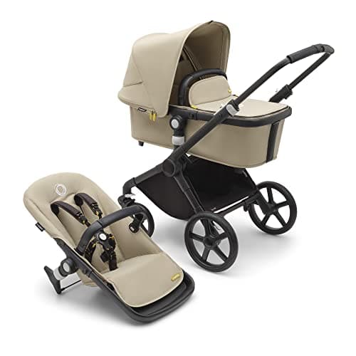 Bugaboo Fox Cub All-Terrain Stroller, Lightweight and Strong Pram and Baby Pushchair, Durable Design and Extra-Large Sun Canopy, One-Piece Self-Standing Fold, Desert Beige