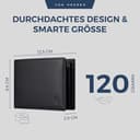 VON HEESEN Leder Geldbörse Herren mit RFID Schutz I Echtleder Geldbeutel für Männer I Münzbörse Portemonnaie Brieftasche Wallet Portmonee (Schwarz) - 5