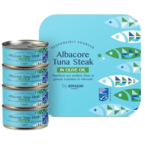 by Amazon MSC Tonno Bianco Intero All'olio D'oliva, 4x160g