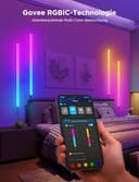 Govee Glide Wall Light LED Wandleuchten RGBIC, 11 Musikmodi und 64 Szenenmodi, Funktioniert mit Alexa und Google Assistant, Smart Lively Lichtleisten für Gaming und Streaming, 6 Stück - 5