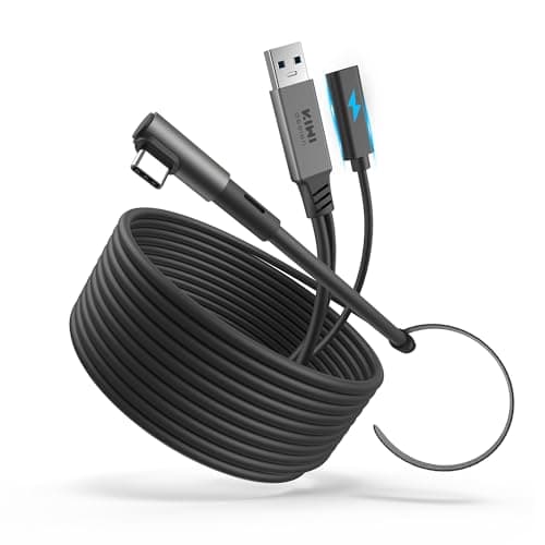 KIWI design Link-Kabel mit Ladefunktion 5M Kompatibel mit Meta Quest 3s Quest 3 Quest 2/Pro/Pico 4 Zubehör und PC/SteamVR, USB 3.0 zu USB C Link-Kabel mit 5 Gbps High-Speed für Erweitertes Gameplay
