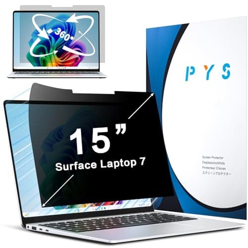 PYS 360° Privacy Screen Protector for 15" Surface Laptop 7 Generation 2024 Anti Glare Blue Light Filter Anti Fingerprints