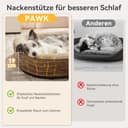 Pawk Orthopädisches Hundebett Mittelgroße Hunde, Vierseitiges Nackenrolle Kissen Hundebett Orthopädisch, Memory Foam Hundekorb Wasserdicht rutschfest, Hundebetten Abnehmbar und Waschbar - 3