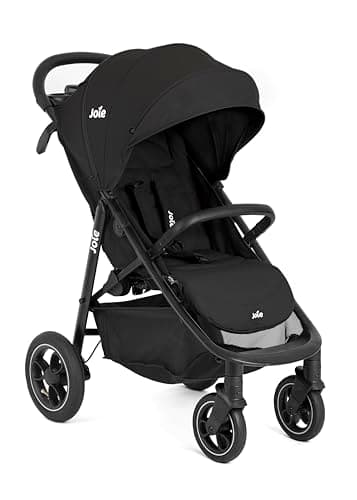 Sillas de paseo marca Joie. Modelo Buggy & Sportwagen Litetrax Pro bis 22 kg belastbar mit Schieber-Ablagefach & Regenschutz - Shale