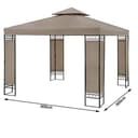 Casaria Gazebo Lorca Padiglione 3x3m in Metallo Resistente Idrorepellente con Pannelli Laterali Tendone da Giardino Feste - 7
