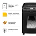 Fellowes Destructora de Papel FS-15C - Uso en Oficina en casa - Trituradora de Corte en partículas, destruye hasta 15 Hojas, Papelera extraíble 19L - Seguridad P4 - Negro - 2