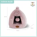 PATAM Cuccia Gatto, Cane Piccola Taglia, da Interno, Lavabile, Antiscivolo, Igloo Rosa - 6