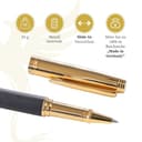 Hörner Legno Ebenholz-Tintenroller I Edle Geschenk-Box I Schreibfarbe Blau I Strichstärke M 0,7 mm I Hochwertiges Etui I Moderner Grip I Business Rollerball I Linkshänder & Rechtshänder - 2