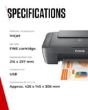 Canon PIXMA MG2551S Series - All-in-One A4 Printers, Copier & Scanner for Home Use | USB Connectivity Only, No WiFi Connection | Energy Efficient Printer Home Printers - 6