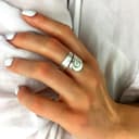 Silverly Anillos Ajustables Concha Ojo Shiva Mujer | Anillos Plata de Ley 925 | Anillo Plata Maciza Acabado Satinado Piedra Preciosa | Diseño Ajustable Piedra Nacimiento Espiral Envolvente - 5