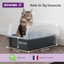 Iris Ohyama, Bandeja de Arena Extra Grande para Gatos, Caja de Arena XL, Gris, Bandeja de Lados Altos, Lados extraíbles, a Prueba de Fugas, fácil Limpieza, para Gatos Adultos Grandes, Dos Animales - 2
