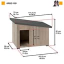 Ferplast Argo 100 Casetta per Cani in Legno FSC - Tetto Spiovente, Apribile - Trattamento Resina Impermeabile & Anti-UV - Piedi Isolanti - Porta Rifinita - 100 x 55 x h 73,5 cm - 2