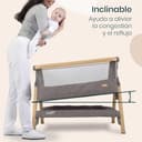 Tutti Bambini CoZee® Moisés y Cuna Colecho Bebe 2 en 1 - Minicuna Colecho de Plegado Rápido - Colchón Transpirable 6 Alturas Incluido - Ventana Malla Transpirable - 0-6 Meses (Roble y Carbón) - 4