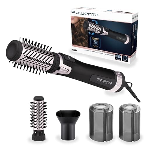 Rowenta Brush Activ' Dry & Style–Cepillo de aire de 1000 W de potencia,seca y moldea,3 ajustes velocidad/temperatura,boquilla de presecado,golpe aire frío,varios accesorios, cabello con volumen CF9550