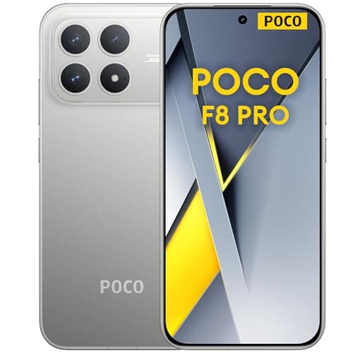 XIAOMI POCO F8 Pro 5G Smartphone 12GB+512GB, Snapdragon® 8 Elite, 6.59" 120Hz Ultra-clear Amoled Display, 6210mAH Battery, 50MP Triple Camera, Titanium Silver (2 Years Warranty+No In-box Charger)