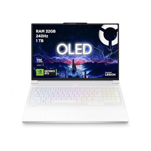 Lenovo Legion 7 Gaming Laptop - Display OLED WQXGA 16" 240Hz, Nvidia GeForce RTX 5060 8GB, Intel Core Ultra 7 255HX, RAM 32GB, SSD 1T, Windows 11 Home, Tastiera RGB italiana - Glacier White