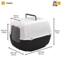 FERPLAST - Katzentoilette - Katzenklo mit Deckel - Schwingtür - Aktivkohlefilter zur Geruchsneutralisierung - Katzenklo Groß - Cat Litter Box - 39,5 X 52,5 x h 38 cm - Prima Toilette, SCHWARZ - 2