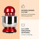 Klarstein Küchenmaschine mit 5L Schüssel, 1800W Profi Küchenmaschine mit Knethaken und Schneebesen mit 6 Stufen, Teigmaschine zum Rühren, Kneten und Aufschlagen - 4