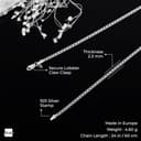 Amberta Damen Halsketete 2 mm aus 925 Sterling Silber Rhombus Kette: 2.3 mm Panzerkette 60 cm - 5