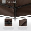 Outsunny Techo de Repuesto 4x3 m para Cenador de Jardín 2 Niveles Transpirable con 10 Orificios de Drenaje Cubierta de Repuesto de Gazebo Pabellón Exterior Marrón - 5