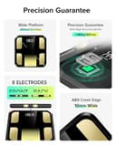 RunSTAR Körperfettwaage, Personenwaage digital mit 8 Elektroden für Körpergewicht und Körperfett, BMI, Muskelmasse und Analyse von 28 Körpermaße App-Nutzung, 3-Metrik-Anzeige, 180kg - 3