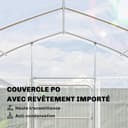 Outsunny Tunnelgewächshaus 3 x 4 m mit PO-Abdeckung, 2 Türen mit Scharnieren, beheizbares Gewächshaus mit optimierter Struktur für Garten, Terrasse oder Rasen, transparent - 4