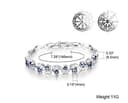 Crystalline Azuria Donna 18ct Placcato Oro Bianco Bracciale Tennis con Zaffiro simulato Blu Cristalli di Zirconi 19 cm - 5