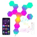 MeRGBW-Home 12 Pannelli LED Hexagon Luminoso, RGB Hexa Luci a Muro per Interni con APP, Cambia Colore a Ritmo di Musica, Lampade da Parete Esagonale per Gaming, Cameretta, Soggiorno, Sala Giochi - 1