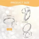 BENECREAT 925 Anillo En Plata de Ley 4 Garras En Blanco, Bases de Anillo Ajustables de Plata, Base de Anillo de Dedo de 19.4 mm., Componentes de Anillos de Garra para la Fabricación de Joyas - 2