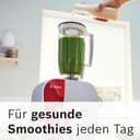 Bosch Küchenmaschine MUM5 MUM5X720, integrierte Waage,Edelstahl-Schüssel 3,9L, Mixer 1,25L, Profi-Knethaken, Planetarisches Rührgetriebe, Rührbesen, Durchlaufschnitzler, 1000 W, Silber/Dunkelrot - 8