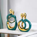 QBMYCN Statua in ceramica di coppia che abbraccia, statua di arte astratta moderna, scultura romantica di coppia astratta, per soggiorno, camera da letto, ufficio, ingresso, camino. - 5