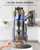 Akku Staubsauger 45000Pa/550W/65Min, 1,6L Staubsauger Kabellos mit Display, Anti-Tangle-Bürste, Selbststehend, Wandladestation, 8-Schicht-Filtration, Ultraleise, für Tierhaare/Teppiche/Hartböden/Auto - 6
