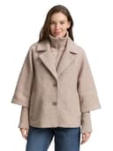 Tom Tailor Damen Bouclé Cape Jacke im 2-in-1-Look - 1
